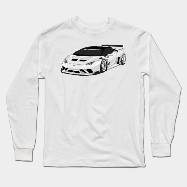 lamborghini huracan WHITE Long Sleeve T-Shirt by VENZ0LIC